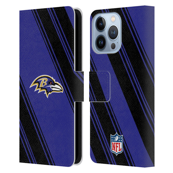 NFL Baltimore Ravens Artwork Stripes Leather Book Wallet Case Cover For Apple iPhone 13 Pro