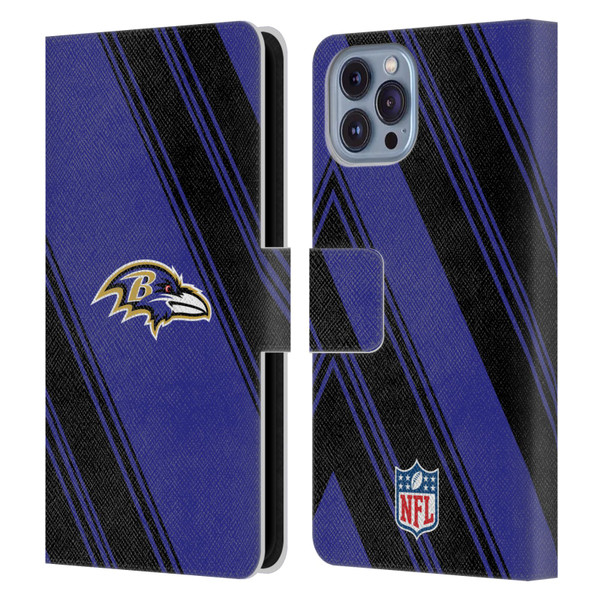 NFL Baltimore Ravens Artwork Stripes Leather Book Wallet Case Cover For Apple iPhone 14