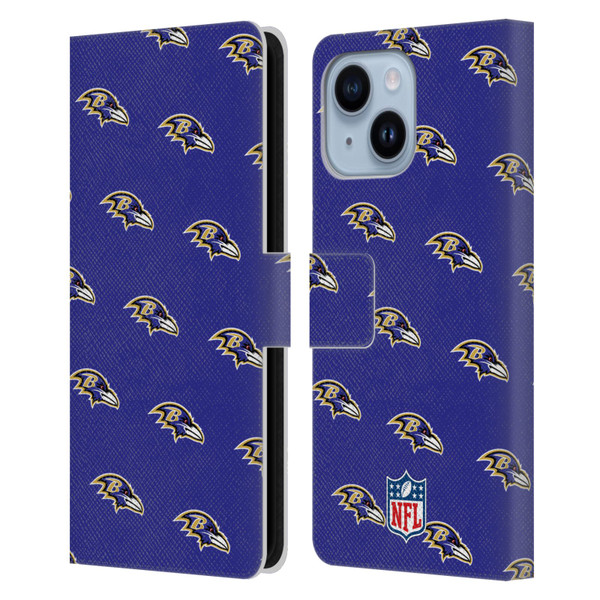 NFL Baltimore Ravens Artwork Patterns Leather Book Wallet Case Cover For Apple iPhone 14 Plus