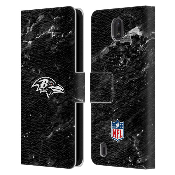 NFL Baltimore Ravens Artwork Marble Leather Book Wallet Case Cover For Nokia C01 Plus/C1 2nd Edition