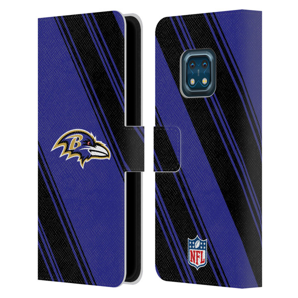 NFL Baltimore Ravens Artwork Stripes Leather Book Wallet Case Cover For Nokia XR20