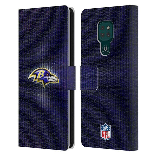 NFL Baltimore Ravens Artwork LED Leather Book Wallet Case Cover For Motorola Moto G9 Play