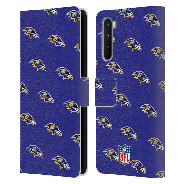 NFL Baltimore Ravens Artwork Patterns Leather Book Wallet Case Cover For OnePlus Nord 5G