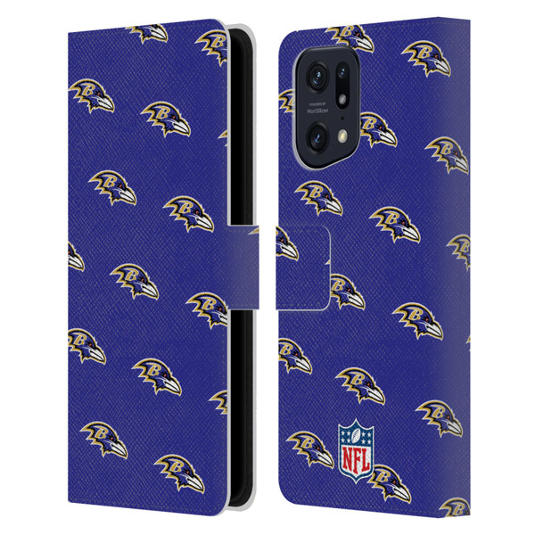 NFL Baltimore Ravens Artwork Patterns Leather Book Wallet Case Cover For OPPO Find X5