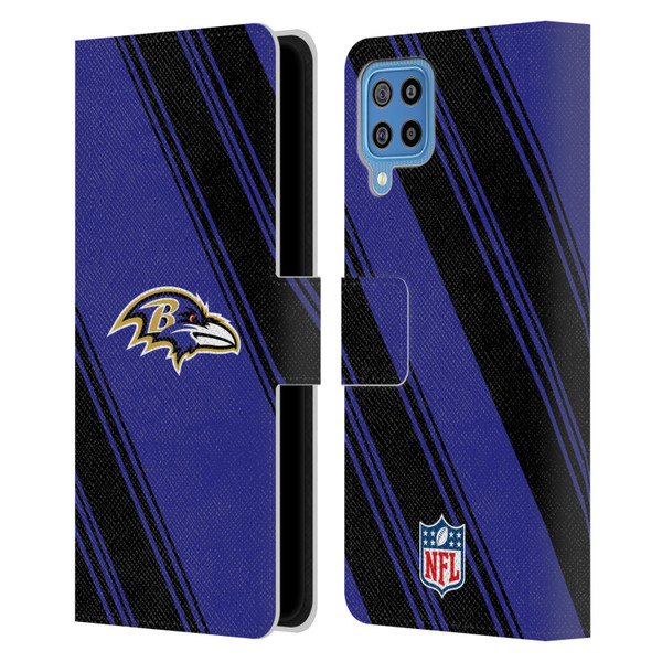 NFL Baltimore Ravens Artwork Stripes Leather Book Wallet Case Cover For Samsung Galaxy F22 (2021)