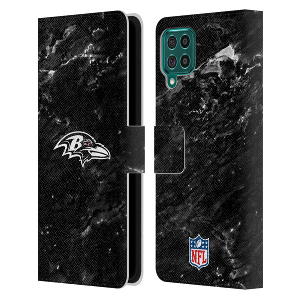 NFL Baltimore Ravens Artwork Marble Leather Book Wallet Case Cover For Samsung Galaxy F62 (2021)