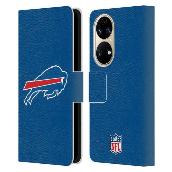 NFL Buffalo Bills Logo Plain Leather Book Wallet Case Cover For Huawei P50