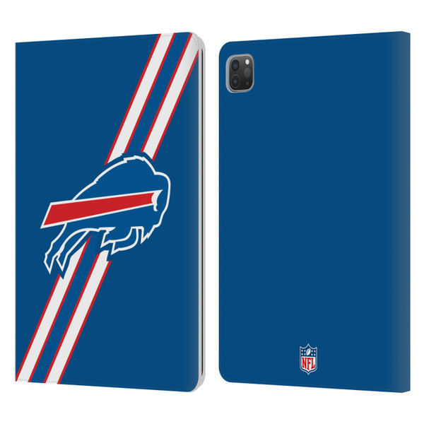 NFL Buffalo Bills Logo Stripes Leather Book Wallet Case Cover For Apple iPad Pro 11 2020 / 2021 / 2022