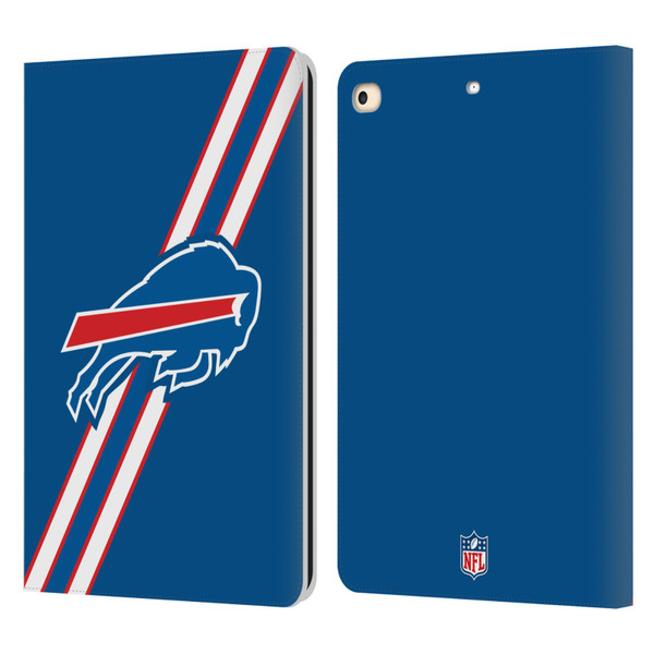 NFL Buffalo Bills Logo Stripes Leather Book Wallet Case Cover For Apple iPad 9.7 2017 / iPad 9.7 2018