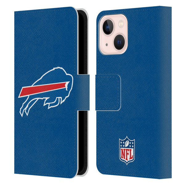 NFL Buffalo Bills Logo Plain Leather Book Wallet Case Cover For Apple iPhone 13 Mini