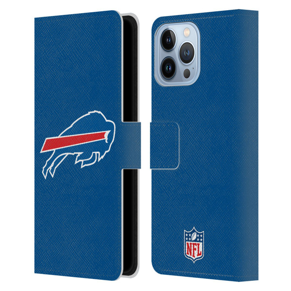NFL Buffalo Bills Logo Plain Leather Book Wallet Case Cover For Apple iPhone 13 Pro Max
