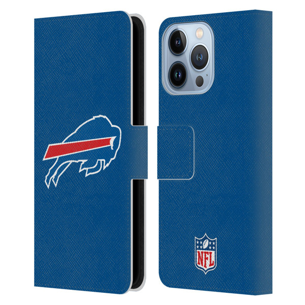 NFL Buffalo Bills Logo Plain Leather Book Wallet Case Cover For Apple iPhone 13 Pro