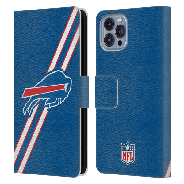 NFL Buffalo Bills Logo Stripes Leather Book Wallet Case Cover For Apple iPhone 14