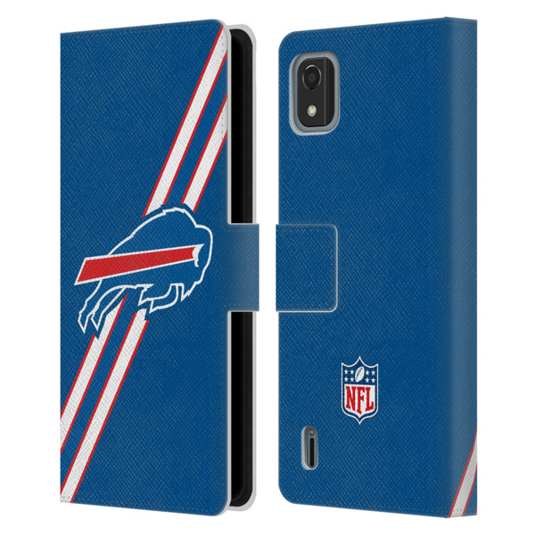 NFL Buffalo Bills Logo Stripes Leather Book Wallet Case Cover For Nokia C2 2nd Edition