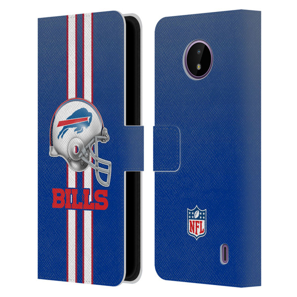 NFL Buffalo Bills Logo Helmet Leather Book Wallet Case Cover For Nokia C10 / C20