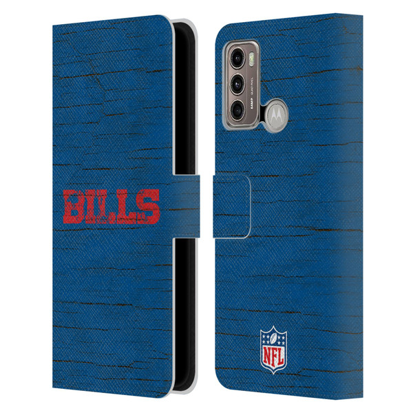 NFL Buffalo Bills Logo Distressed Look Leather Book Wallet Case Cover For Motorola Moto G60 / Moto G40 Fusion