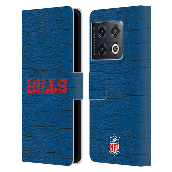 NFL Buffalo Bills Logo Distressed Look Leather Book Wallet Case Cover For OnePlus 10 Pro
