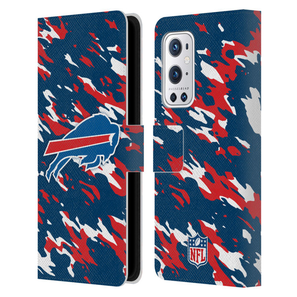 NFL Buffalo Bills Logo Camou Leather Book Wallet Case Cover For OnePlus 9 Pro