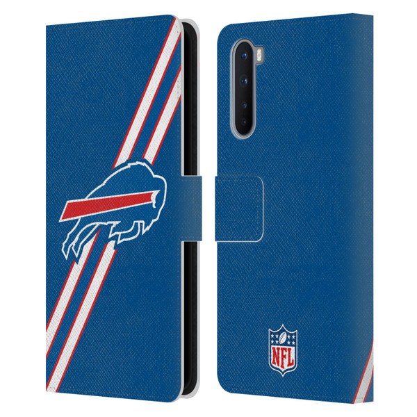 NFL Buffalo Bills Logo Stripes Leather Book Wallet Case Cover For OnePlus Nord 5G