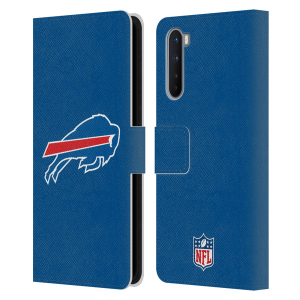 NFL Buffalo Bills Logo Plain Leather Book Wallet Case Cover For OnePlus Nord 5G