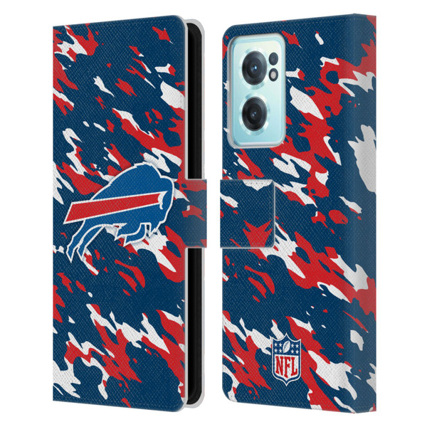 NFL Buffalo Bills Logo Camou Leather Book Wallet Case Cover For OnePlus Nord CE 2 5G