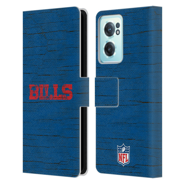 NFL Buffalo Bills Logo Distressed Look Leather Book Wallet Case Cover For OnePlus Nord CE 2 5G