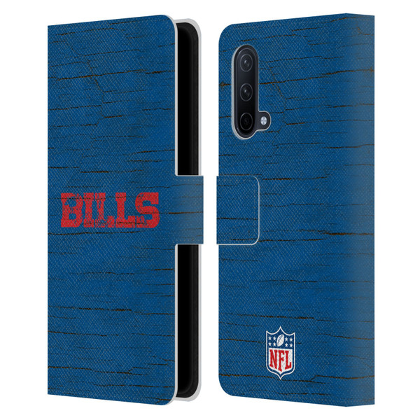 NFL Buffalo Bills Logo Distressed Look Leather Book Wallet Case Cover For OnePlus Nord CE 5G