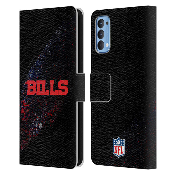 NFL Buffalo Bills Logo Blur Leather Book Wallet Case Cover For OPPO Reno 4 5G