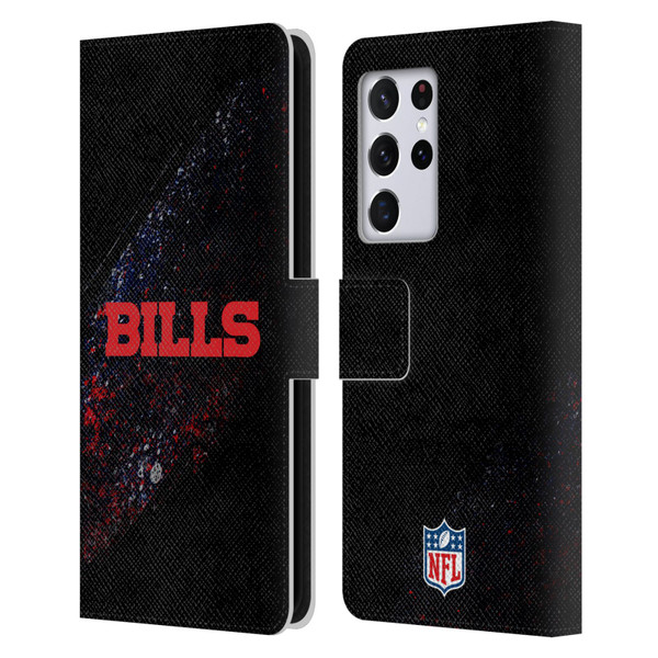 NFL Buffalo Bills Logo Blur Leather Book Wallet Case Cover For Samsung Galaxy S21 Ultra 5G