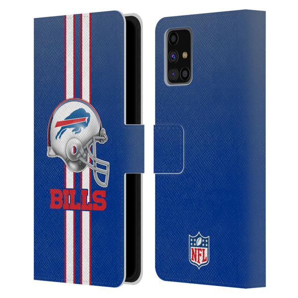 NFL Buffalo Bills Logo Helmet Leather Book Wallet Case Cover For Samsung Galaxy M31s (2020)