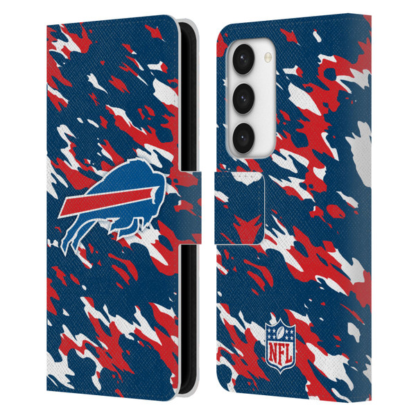 NFL Buffalo Bills Logo Camou Leather Book Wallet Case Cover For Samsung Galaxy S23 5G