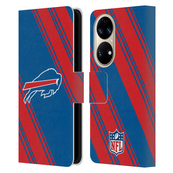 NFL Buffalo Bills Artwork Stripes Leather Book Wallet Case Cover For Huawei P50