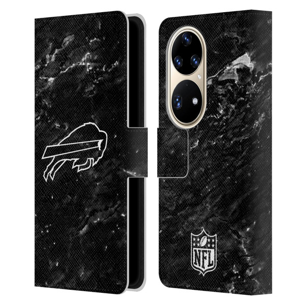 NFL Buffalo Bills Artwork Marble Leather Book Wallet Case Cover For Huawei P50 Pro