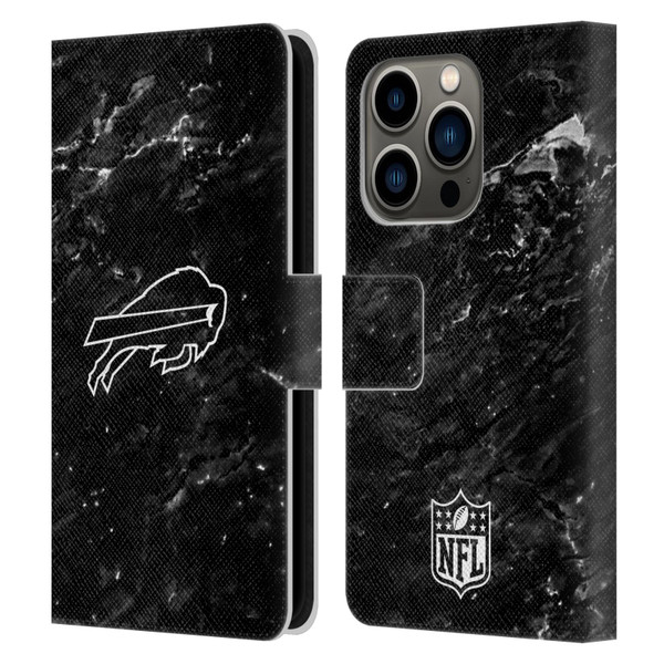 NFL Buffalo Bills Artwork Marble Leather Book Wallet Case Cover For Apple iPhone 14 Pro
