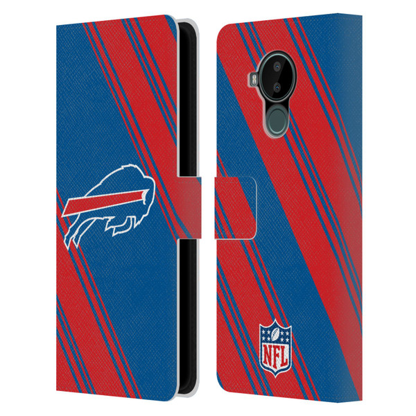 NFL Buffalo Bills Artwork Stripes Leather Book Wallet Case Cover For Nokia C30