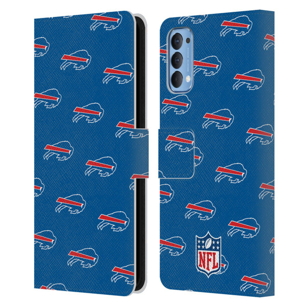 NFL Buffalo Bills Artwork Patterns Leather Book Wallet Case Cover For OPPO Reno 4 5G
