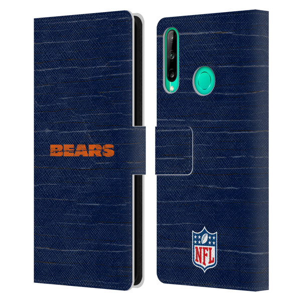 NFL Chicago Bears Logo Distressed Look Leather Book Wallet Case Cover For Huawei P40 lite E