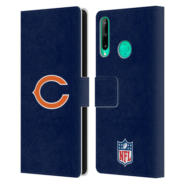 NFL Chicago Bears Logo Plain Leather Book Wallet Case Cover For Huawei P40 lite E