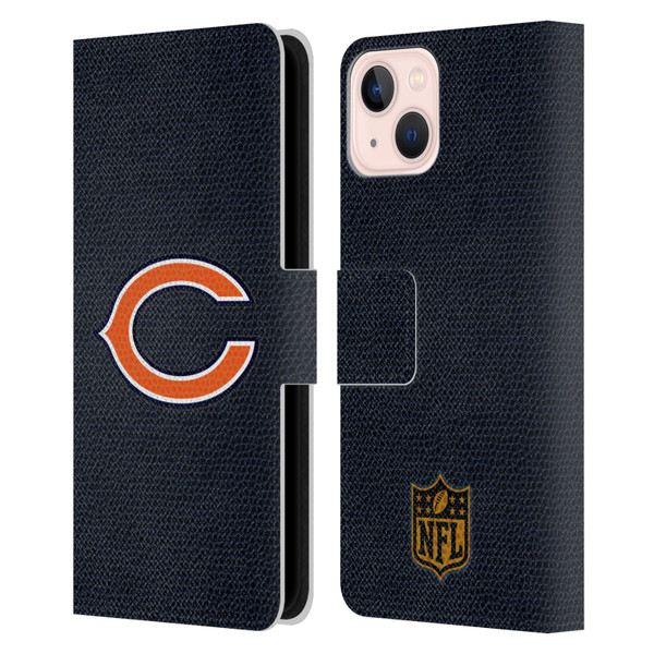 NFL Chicago Bears Logo Football Leather Book Wallet Case Cover For Apple iPhone 13