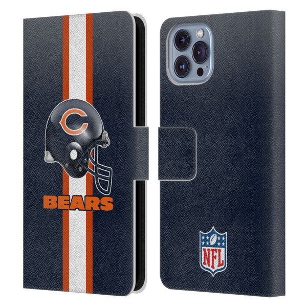 NFL Chicago Bears Logo Helmet Leather Book Wallet Case Cover For Apple iPhone 14