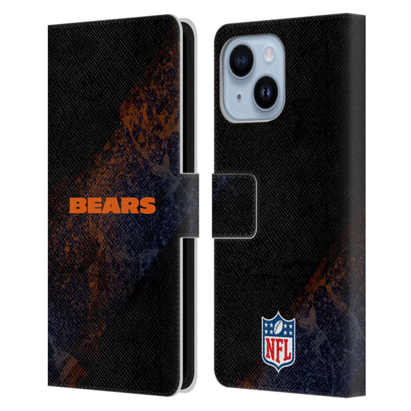 NFL Chicago Bears Logo Blur Leather Book Wallet Case Cover For Apple iPhone 14 Plus