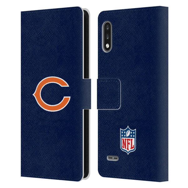NFL Chicago Bears Logo Plain Leather Book Wallet Case Cover For LG K22