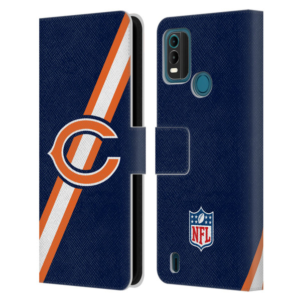 NFL Chicago Bears Logo Stripes Leather Book Wallet Case Cover For Nokia G11 Plus