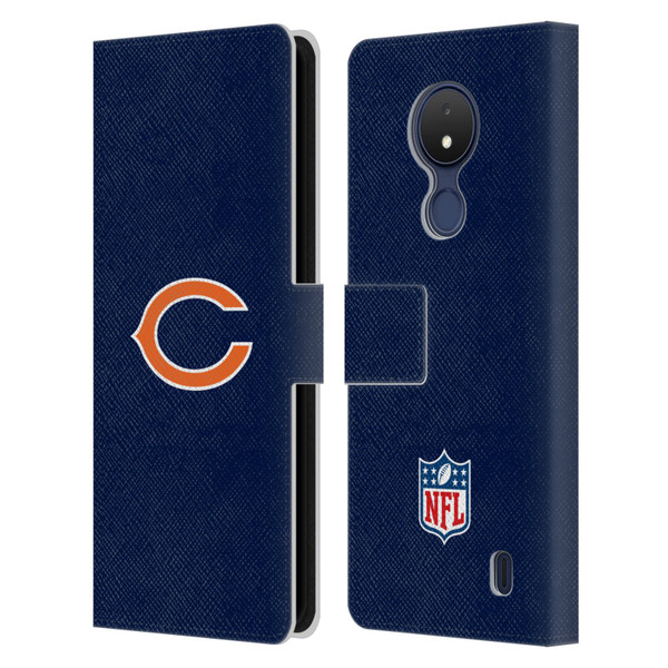NFL Chicago Bears Logo Plain Leather Book Wallet Case Cover For Nokia C21