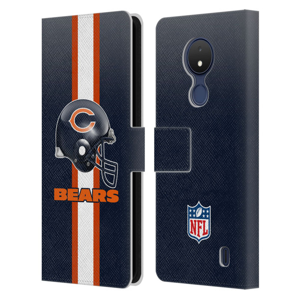 NFL Chicago Bears Logo Helmet Leather Book Wallet Case Cover For Nokia C21