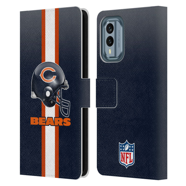 NFL Chicago Bears Logo Helmet Leather Book Wallet Case Cover For Nokia X30