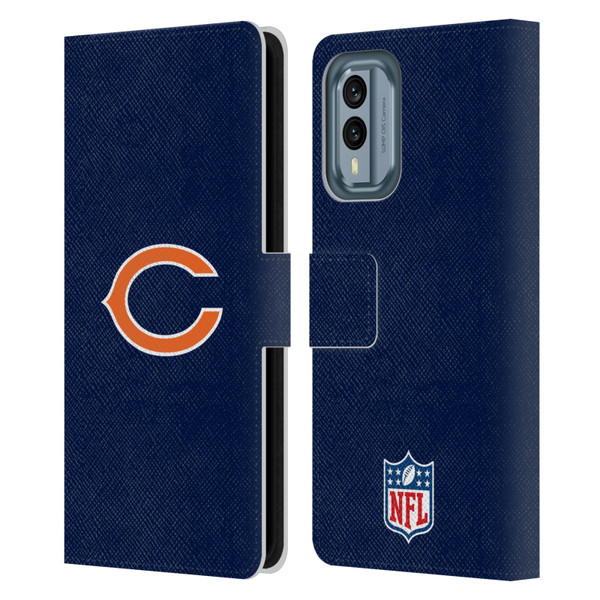 NFL Chicago Bears Logo Plain Leather Book Wallet Case Cover For Nokia X30