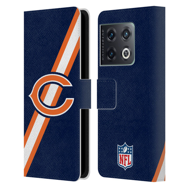 NFL Chicago Bears Logo Stripes Leather Book Wallet Case Cover For OnePlus 10 Pro