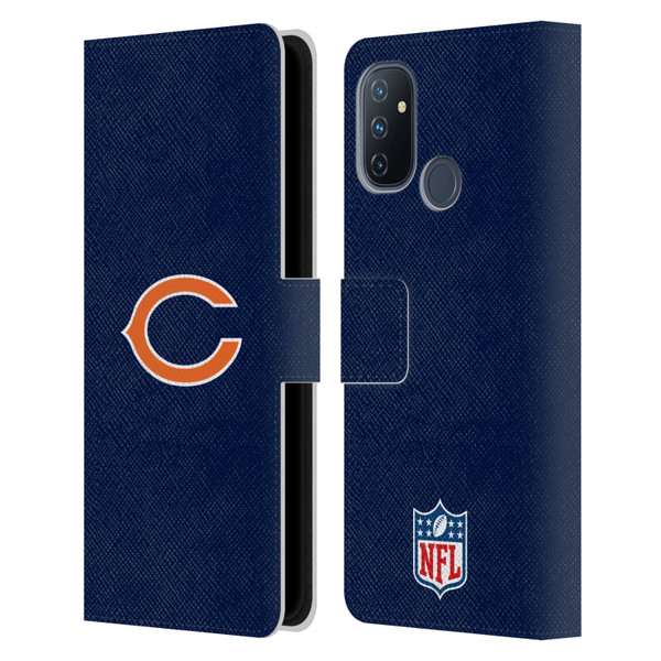 NFL Chicago Bears Logo Plain Leather Book Wallet Case Cover For OnePlus Nord N100
