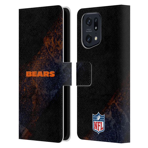 NFL Chicago Bears Logo Blur Leather Book Wallet Case Cover For OPPO Find X5 Pro